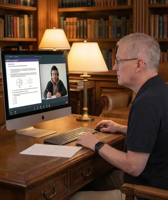 Online SHSAT tutoring session via Zoom